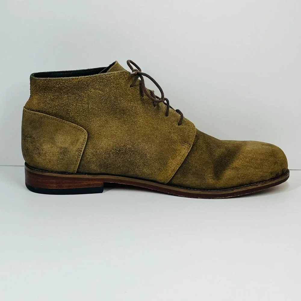 Nisolo Suede Leather Chukka Boots Men's 12 Casual Comfort Lace Up Preppy Tobacco